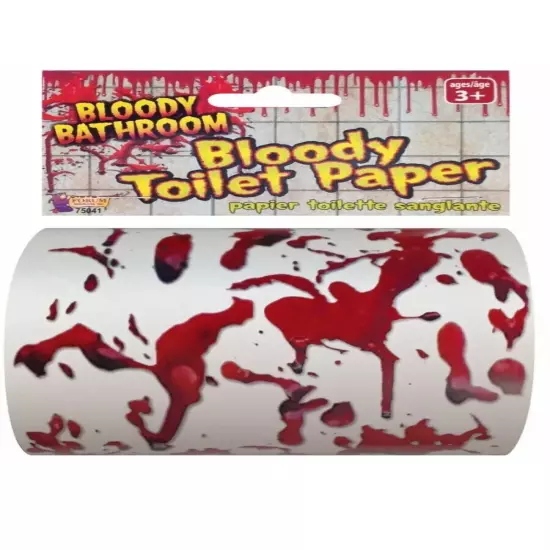 BLOODY Toilet Paper Roll - Halloween Party Bathroom Blood GaG Joke Horror Prank