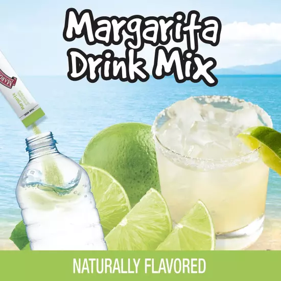 Singles to Go Water Drink Mix - Margarita Flavored, Non-Alcoholic Powder Stic...