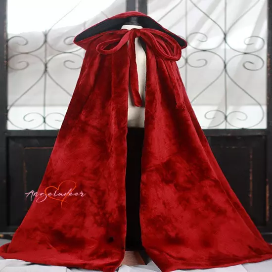 1/6 1/4 1/3 Uncle Outfit BJD Clothes Retro Velvet Hooded Long Cloak Cape 6Colors