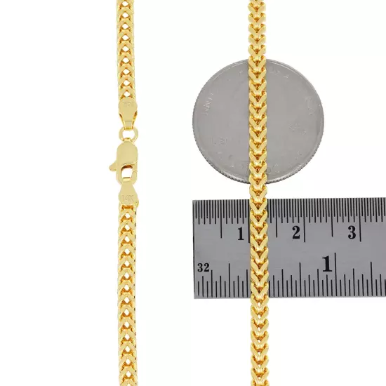 14k Yellow Gold 3mm Franco Box Bracelet Chain Mens Womens 7" 7.5" 8" 8.5" 9"