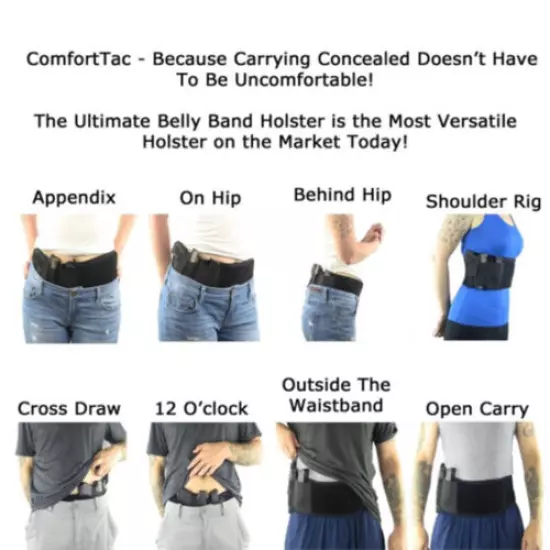 1pc Belly Gun Holster Invisible Belt Bag Concealed Carry Elastic Girdle WaiYEAA