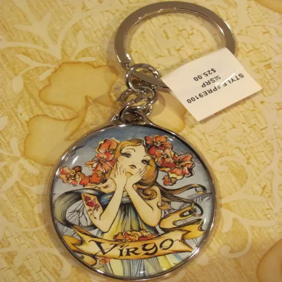 1990’s Isabella Fiore Tattoo Printed Zodiac Sign Keychain - RARE MSRP $25.00 NWT