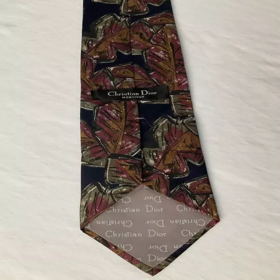 CHRISTIAN DIOR Men 100% Silk Woven In Italy Made In USA Neck Tie Vintage