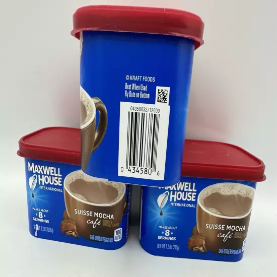 3 Pack - Maxwell House International Suisse Mocha Cafe Beverage Mix, 7.2 oz NEW