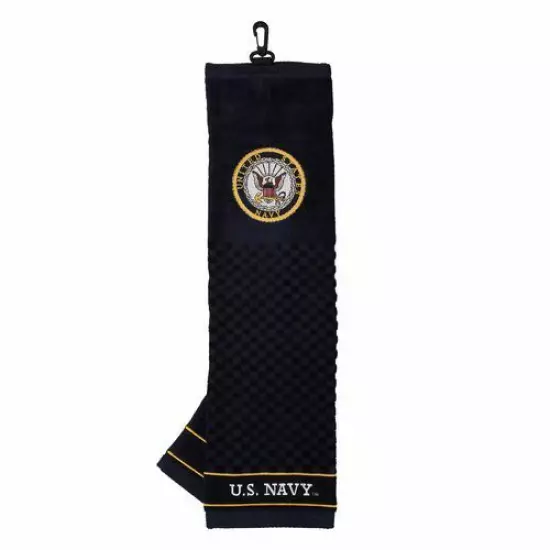 US Navy Tri-fold embroidered Golf Towel by Team Golf, 16 X 22 inches, NEW