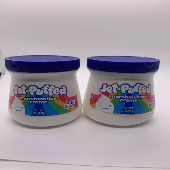 Jet Puffed Marshmallow Crème 7oz Jar Lot Of 2 