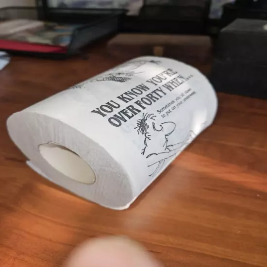 1987 Vintage Comical Gag Gift OVER THE HILL Toilet Paper 