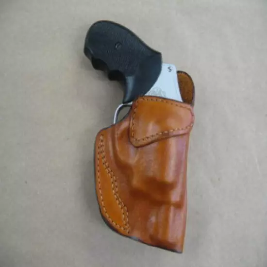 Taurus Poly Polymer Revolver Leather Clip On OWB Belt Concealment Holster TAN RH