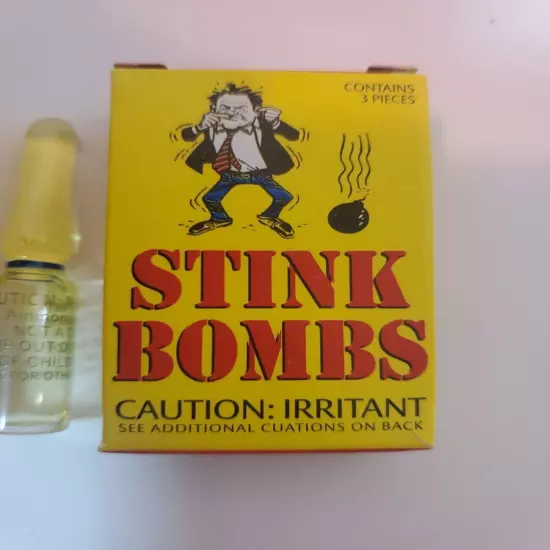 STINK BOMBS 6 GLASS VIALS STINKY SMELLY NASTY FART SMELL Novelty Gift