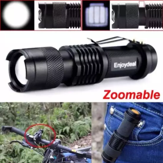 D2 Steel Survival Knife With Sheath Q5 LED Cree Flashlight Hard Waterproof Case