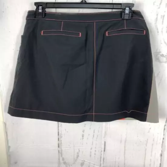 CUTTER & BUCK ANNIKA 8 / 38 Black Gray Orange Color Block Stretch Skort