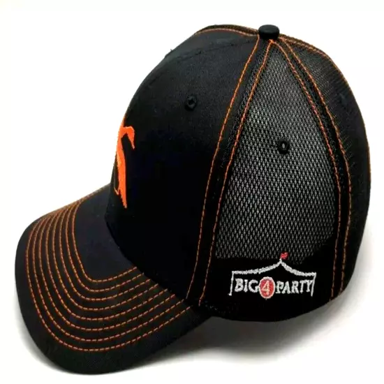 CALIFORNIA WATERFOWL hat black adjustable cap - mesh back orange logo