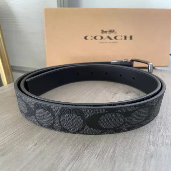 Brand New - Coach Men's Harness Buckle Cut To Size Reversible Belt, 38 Mm