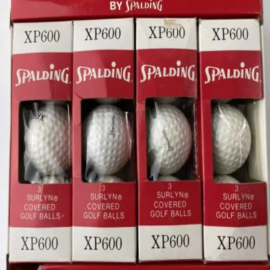 Vintage Spalding XP600 One Dozen 12 Dimple Surlyn Covered Golf Balls NOS