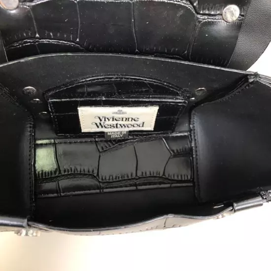 Vivienne Westwood BETTY Croco Womens Black Mini Shoulder Bag