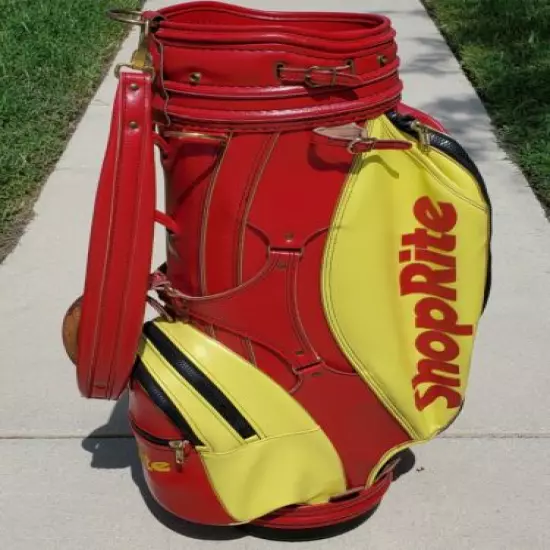 Vintage ShopRite Club King Brunswick Golf Bag RARE Supermarket Red Yellow Promo