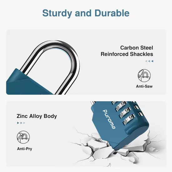 4-Digit Combination Lock - Waterproof Padlock for School, Gym, Toolbox, Gate