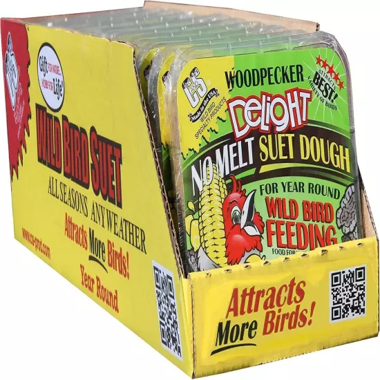 C&S Woodpecker Delight No Melt Suet Dough 11.75 0.98 Ounce (Pack of 12) 