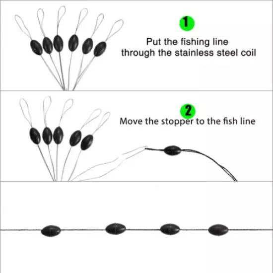 Large Float Stops Line Stoppers Beads Rubber Rig Buffer Sliding Grippa Fishing