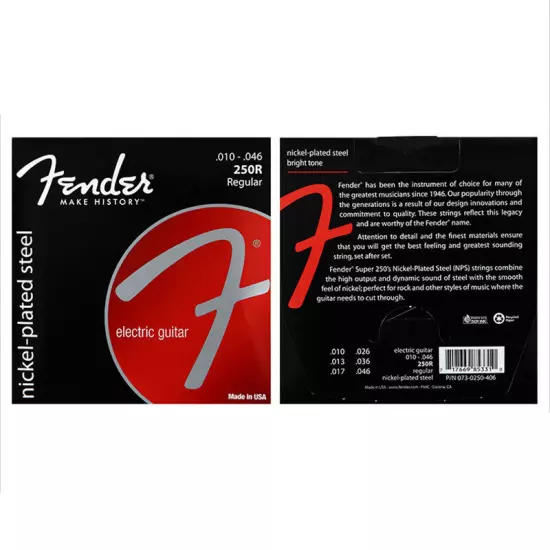 Electric Guitar Strings 5 Packs Fender 250R Set 10-46 Nickel-plated Steel String