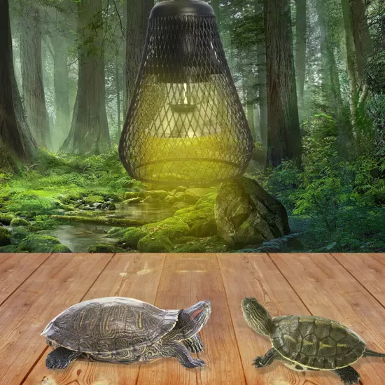 Timeable Reptile Heat Lamp Dimmable Tortoise Lizards UVA UVB Lamp Cover US