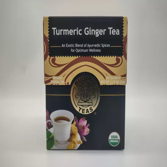 Buddha Teas Organic Turmeric Ginger Tea - OU Kosher USDA Organic CCOF Organic...