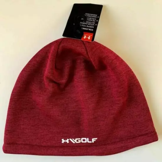 New Under Armor ColdGear Golf Apparel Burgundy Beanie Skull Cap USA Seller