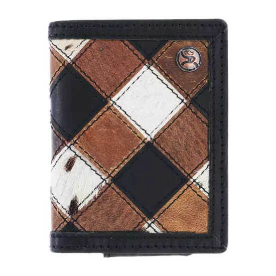 Hooey Smackdown Patchwork Western Black & Brown Bifold Wallet RFW009-BRBK