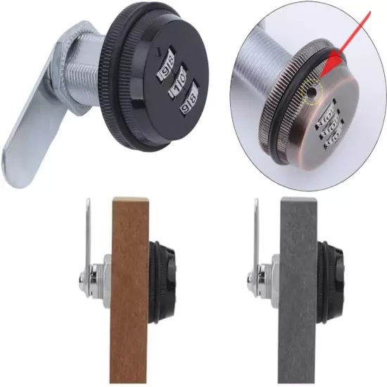 WJSKDQ 3 Pack Combination Cam Lock RV Password Coded Lock for 3-Digit 90 Degree