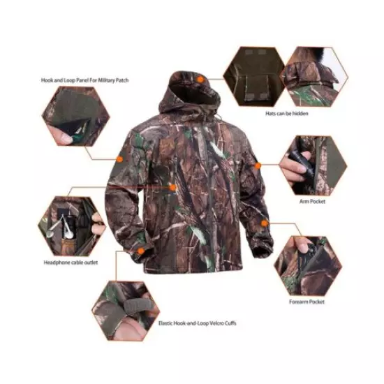 STARTAIKE Hunting Gear Suit for Men Camouflage Hunting Hoodie Jacket Windproo...