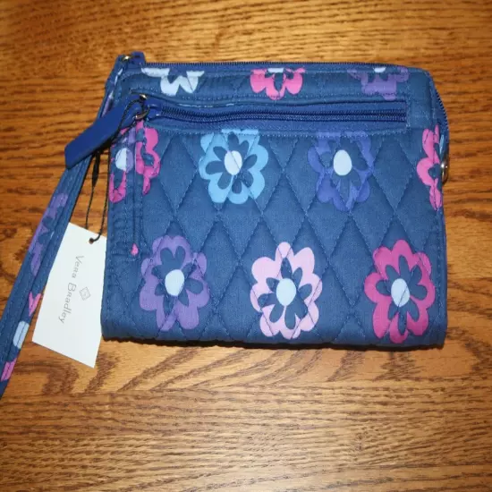 Vera Bradley FRONT ZIP WRISTLET wallet credit card holder case clutch travel NEW