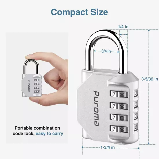 2 Pack Combination Lock 4 Digit Locker Lock Outdoor Waterproof Padlock for Sc...