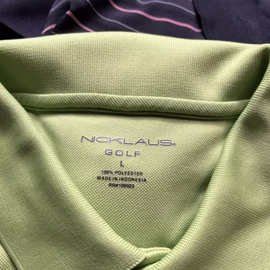 NICKLAUS Men's Size Large GOLF Shirts Polo Lot of 3