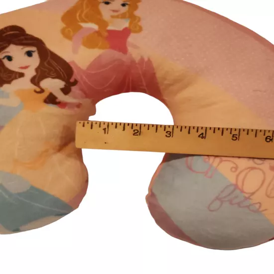 Disney Princesses IF THE CROWN FITS Pink Soft Travel Neck Pillow 11" Wide