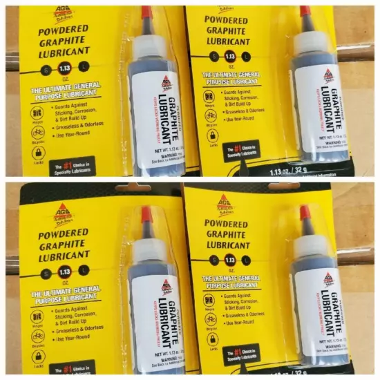 AGS Powdered Graphite Lubricant (4pack) 1.13oz LOT OF 4