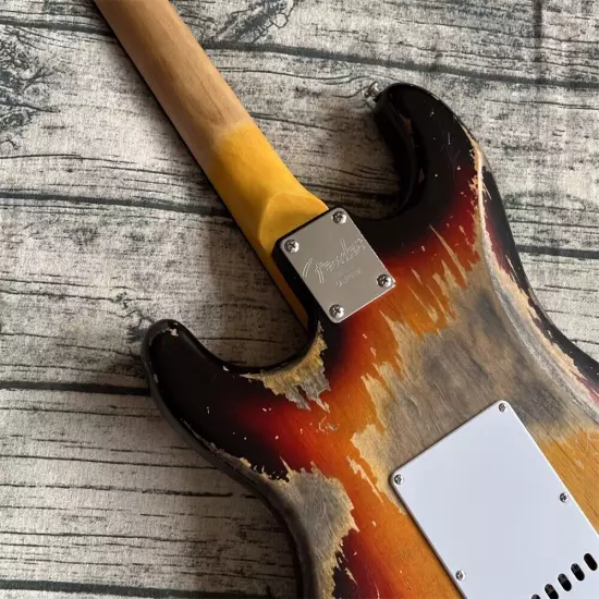 Custom Shop heavy relics sunburst aged electric guitar in stock shipping quickly