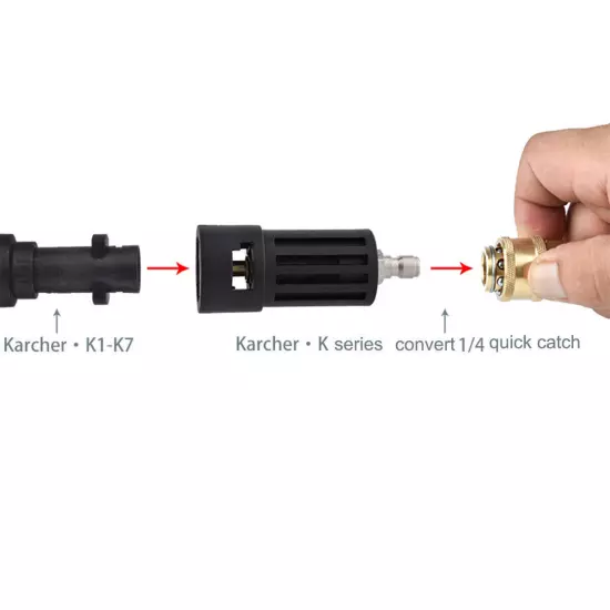 Quick Release Pressure Washer Foam Gun Lance Adapter for Karcher K to 1/4'' inch