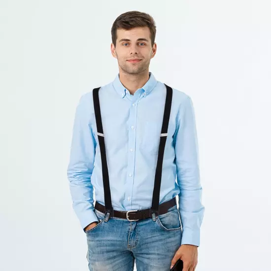 3 Pcs Hidden Suspenders for Men, Hiking Elastic Suspenders under Clothes Stays U