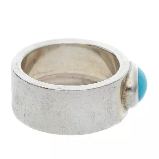 goro's JP Size 7 Flat Ring With Turquoise Silver Blue 7.72G Harajuku Japan