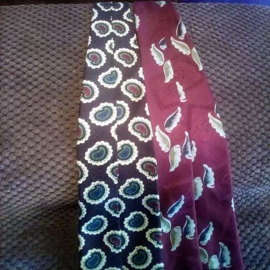 2 Men's 100% Silk Tie's From Abercrombie & Fitch 57 inches Long Made in U.S.A.