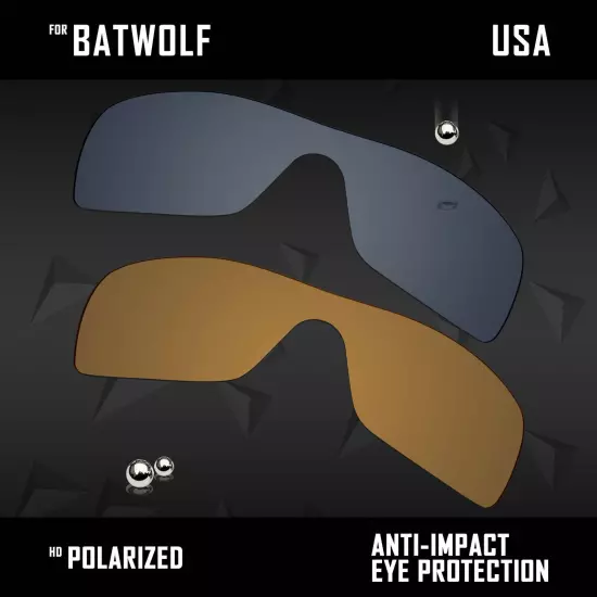 Anti Scratch Polarized Replacement Lenses for-Oakley Batwolf OO9101 Options