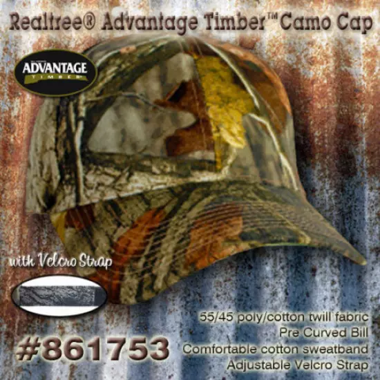 6 Awesome Realtree® Camo Hunting Club Hats with YOUR Club Name (Embroidery)