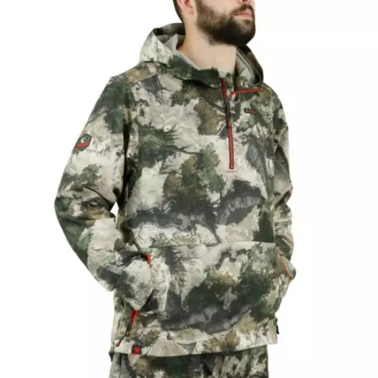 Mossy Oak Mid Season Anorak, Hooded Pullover Water Repellent Jacket for Men