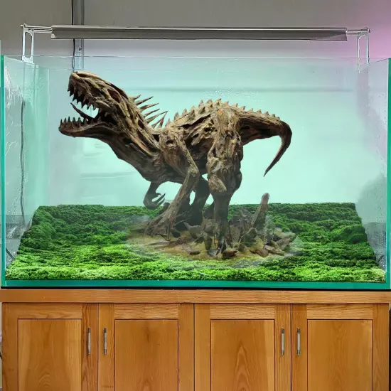 Tyrannosaurus rex fish tank driftwood aquarium aquascape rock landscape decor