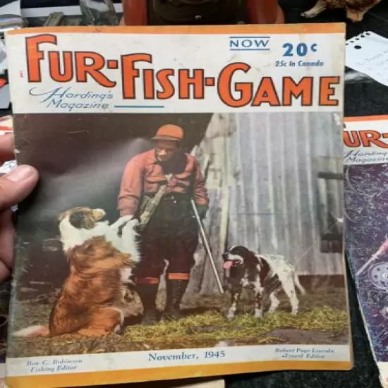 6 issues Of Fun-Fish-Game Magazines 1944-45 Lot 