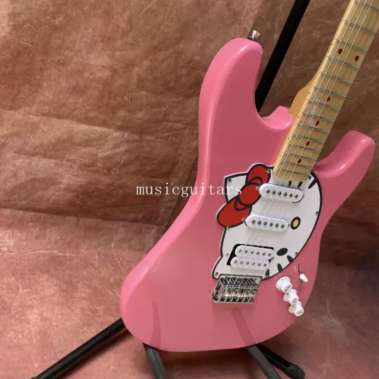 Hello Kitty Stratocaster ST Electric Guitar S-S-H pickup 22frets Fast Shipping