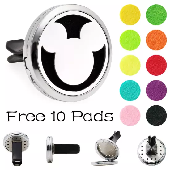 Car Diffuser Vent Clip Air Freshener Essential Oil Aroma diffuser Locket 10Pads 