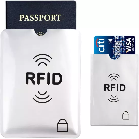 7 RFID Blocking Sleeves Credit Card Sleeves 1 Passport Security Holders Suit 