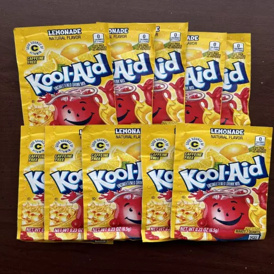 10 Lemonade Flavor Kool Aid Drink Mix Vitamin C Unsweetened