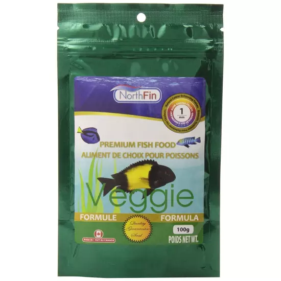 NorthFin Veggie Formula 1mm Pellets 100g Herbivore Omnivore Premium Fish Food